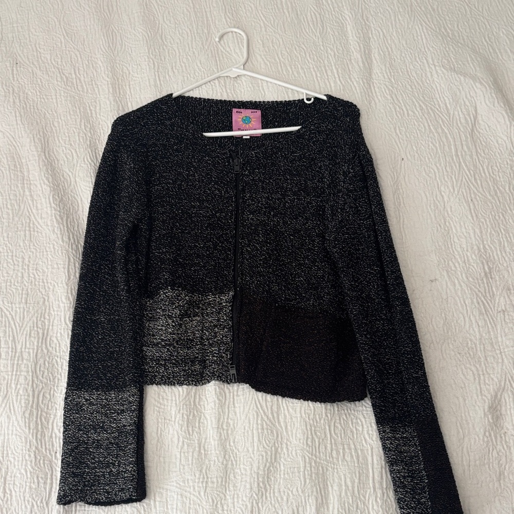 UNIF Black and Gray Women's Cardigan
